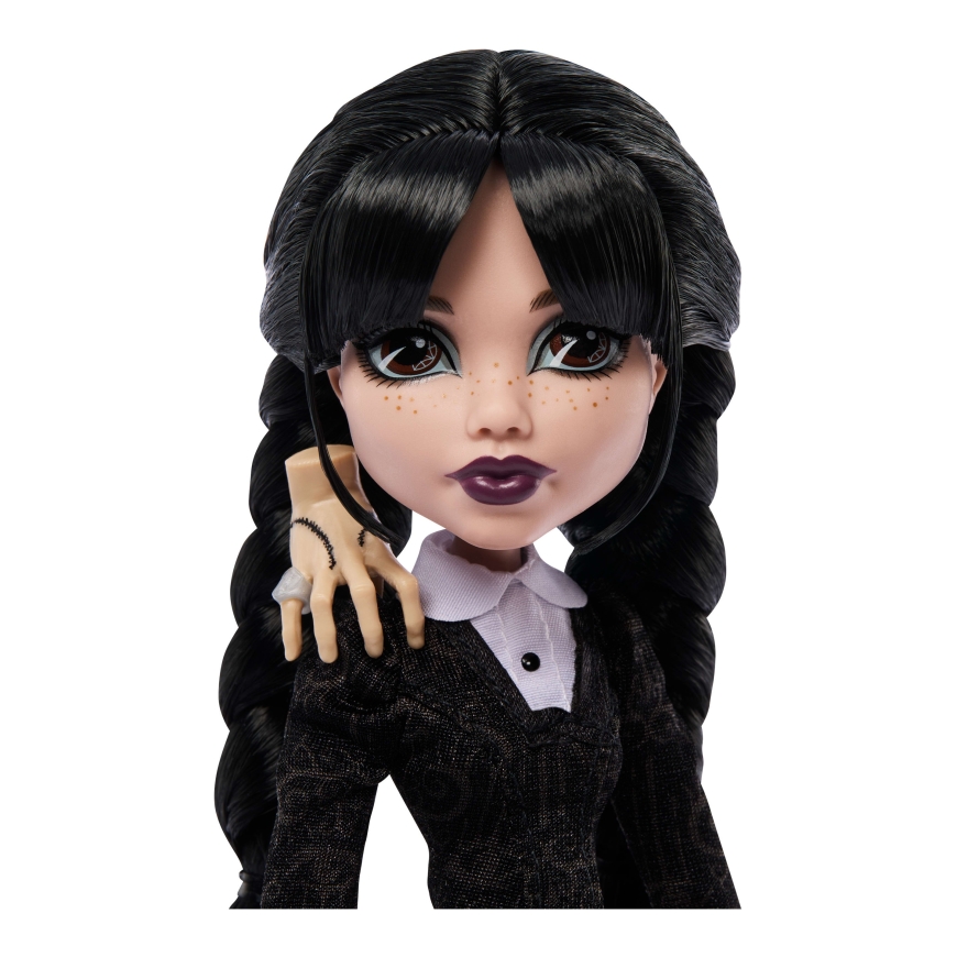Monster High x Wednesday Collectible Doll, Wednesday Addams in Black Dress with Thing Accessory – 2