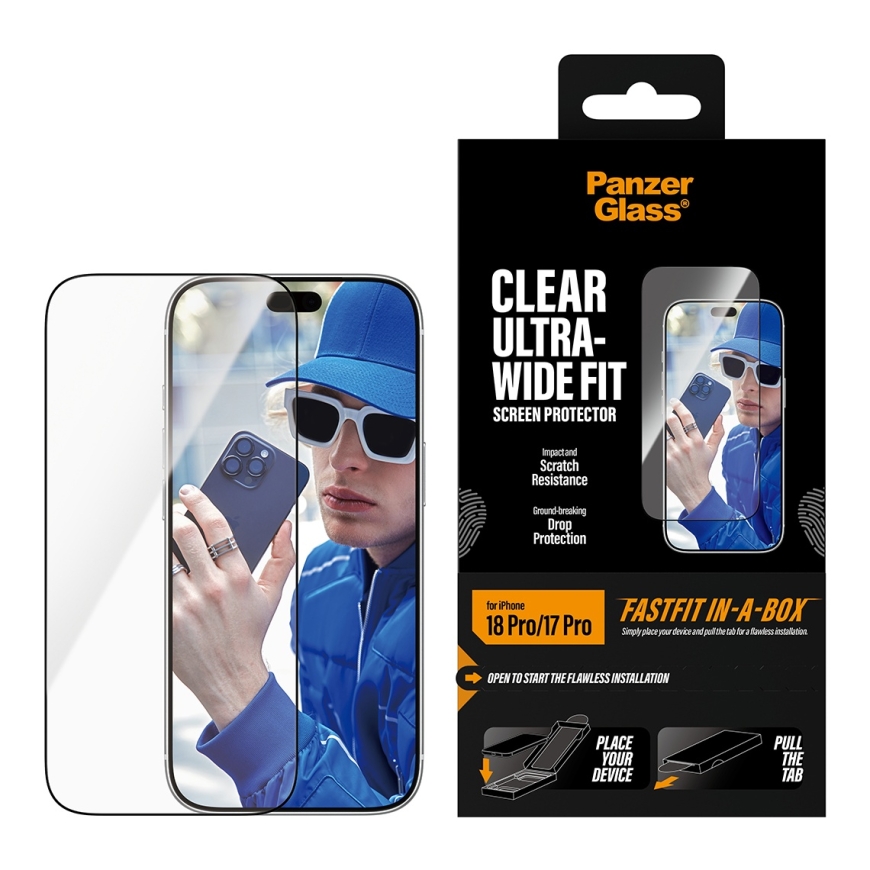 PanzerGlass ® Screen Protector iPhone 18 Pro | 17 Pro | Ultra-Wide Fit w. FASTFIT IN-A-BOX – 2