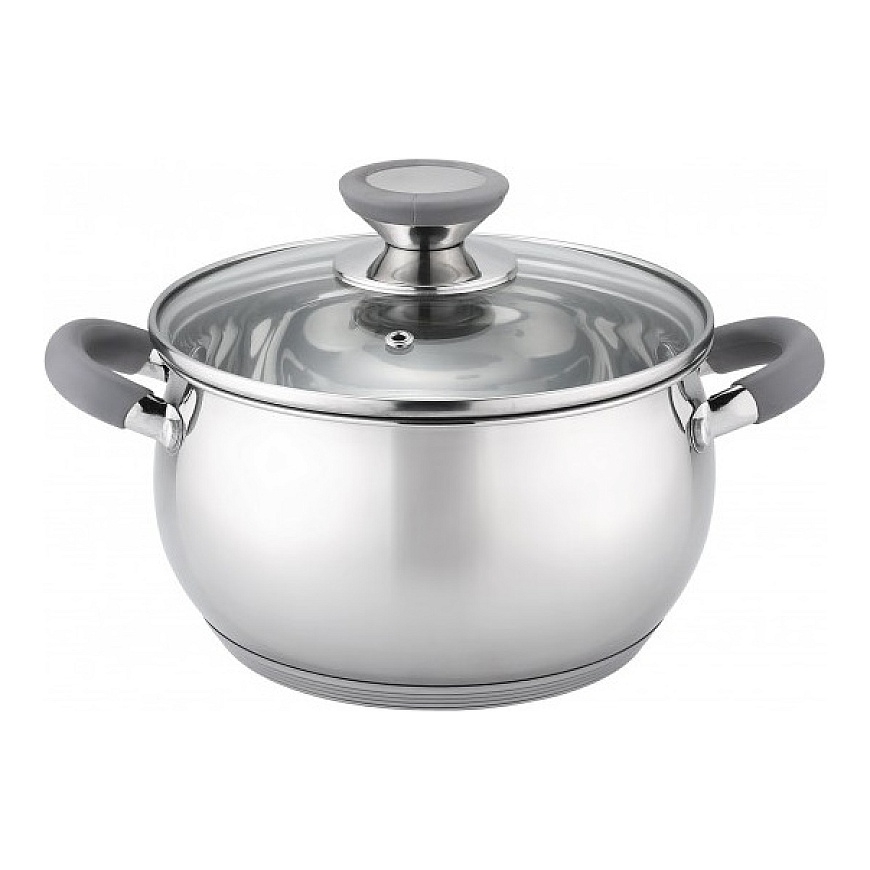 Pot with Lid Oliver Voltz 5V1210N26G, Ø26 cm / 7.7 L, Gray Handl