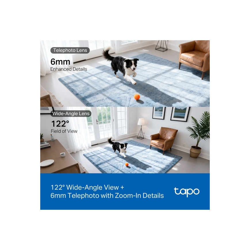 TP-Link Tapo C245D Сферический IP камера видеонаблюдения Для помещений 2304 x 1296 пикселей Потолок/стена – 5