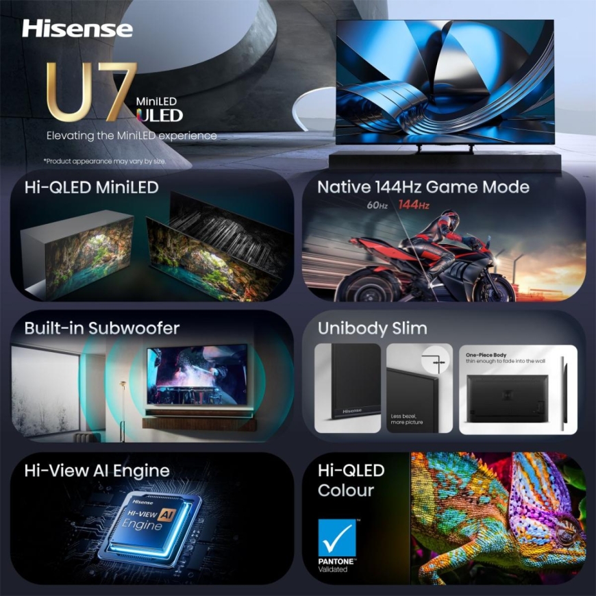 Hisense 50U7SE 127 cm (50") 4K Ultra HD Smart TV Wi-Fi Черный – 3