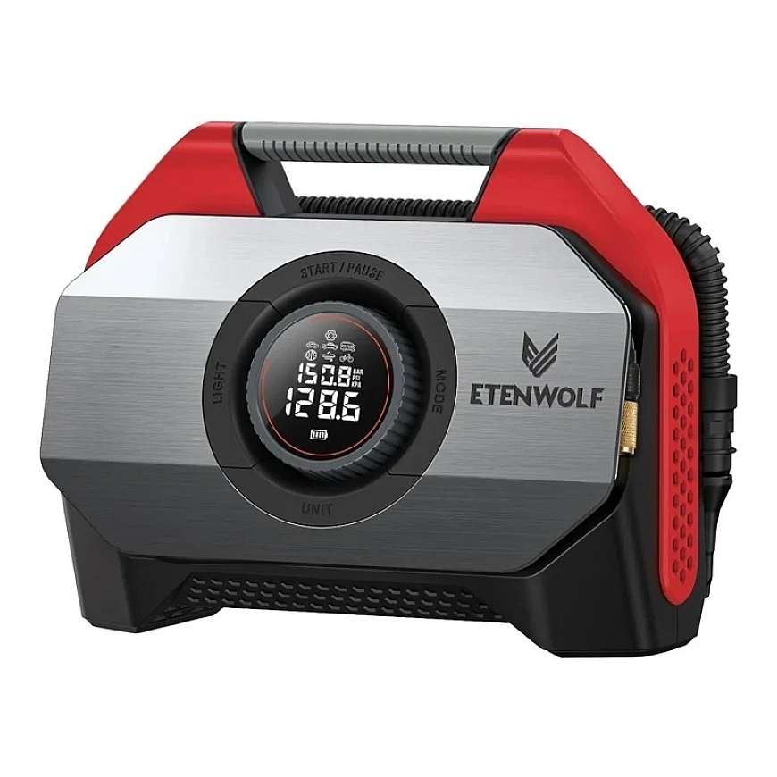 Etenwolf S6 Auto Ilmakompressori, 11.03 bar, 19,200 mAh (punainen)