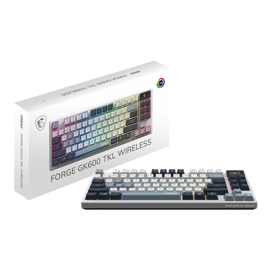 MSI FORGE GK600 TKL WIRELESS SKY клавиатура Игровой USB + Bluetooth QWERTY Британский английский Син – 5