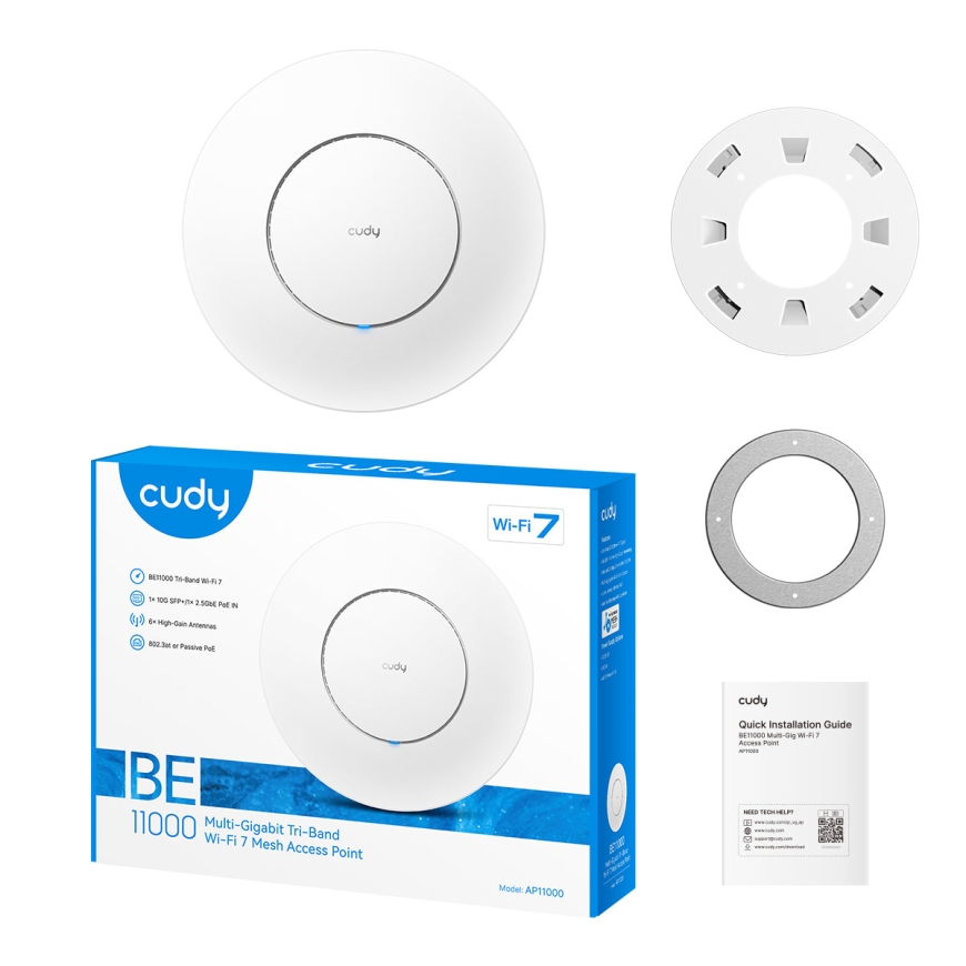 Cudy AP11000 WLAN prieigos taškas 10777 Mbit/ai Balta Maitinimas per Eternetą (PoE) – 5
