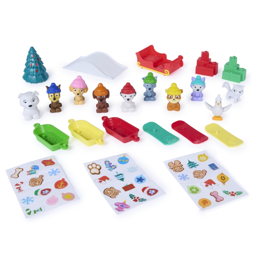 PAW Patrol Holiday Rescue Advent Calendar with 10 Action Figures, 7 Vehicles and more, Preschool Toy – 3