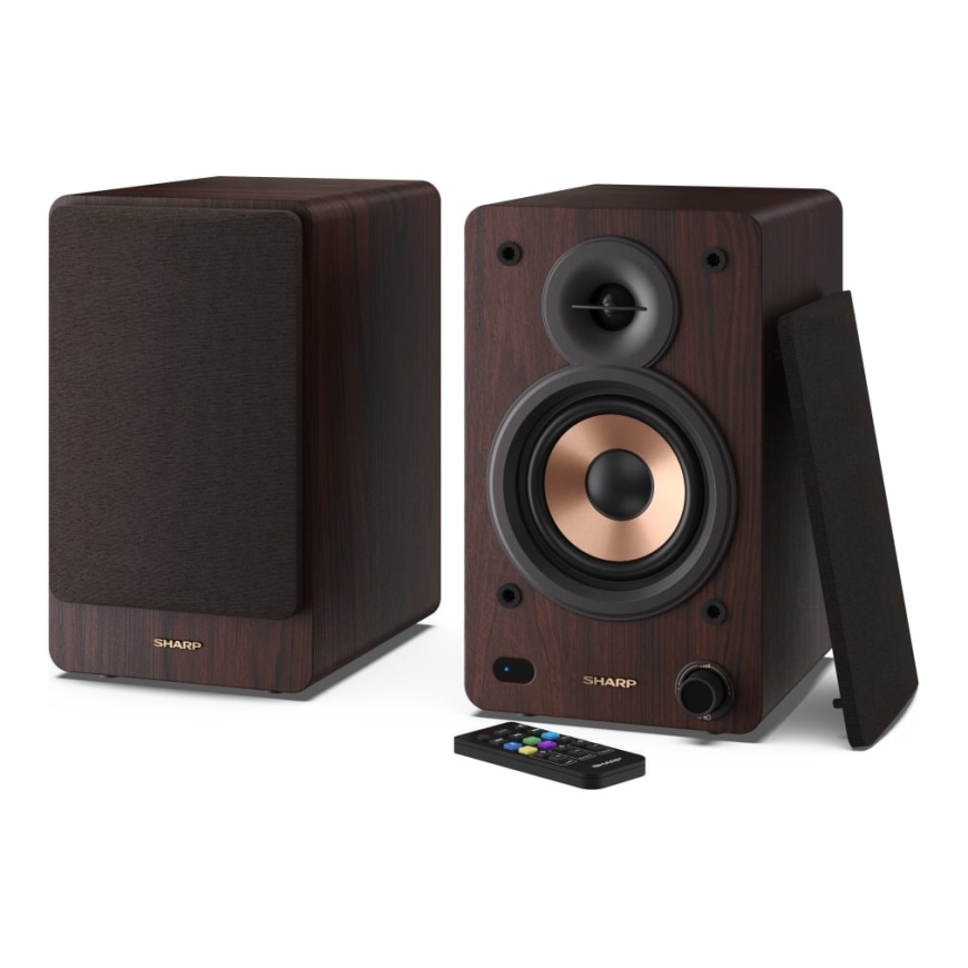 Sharp BOOKSHELF SPEAKERS 2-полосная Коричневый Проводной и беспроводной 60 W