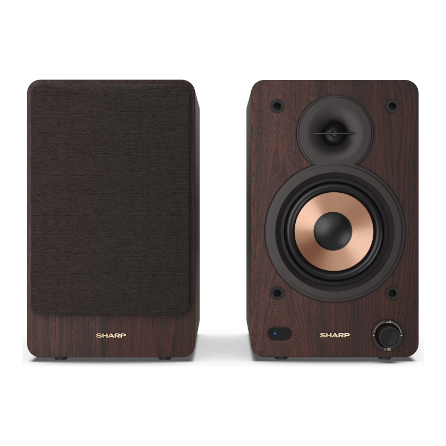 Sharp BOOKSHELF SPEAKERS kahesuunaline Pruun Juhtmega ühendatud & juhtmevaba 60 W – 2