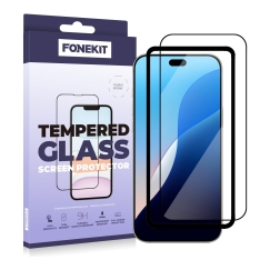 FoneKit Full Cover kaitseklaas, iPhone 18 Pro / 17 Pro
