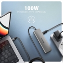 Axagon HMC-5H USB 5Gbps hub, 3x USB-A, HDMI 4k/30Hz, PD 100W, 100cm USB-C cable Axagon HMC-5H USB 5Gbps hub, 3x USB-A, HDMI 4k/30Hz, PD 100W, 100cm USB-C cable
