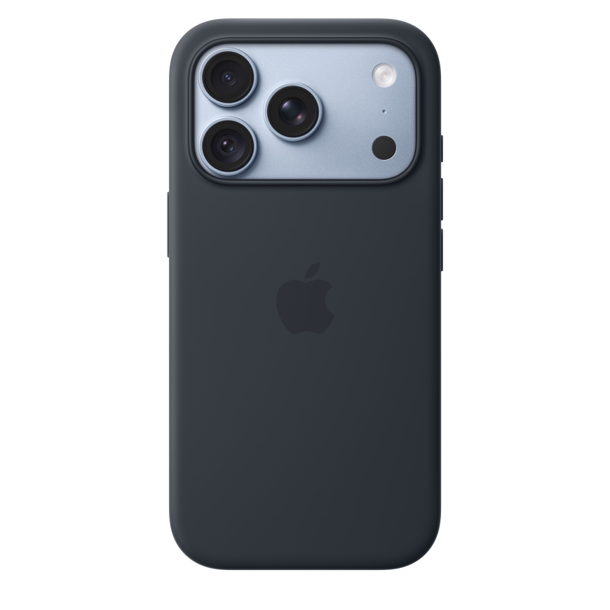 Apple iPhone 18 Pro MagSafe силиконовый чехол, тёмно-синий