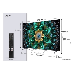 TCL Q6C 75Q6C tv 190,5 cm (75") 4K Ultra HD Älytelevisio Wi-Fi Metallinen