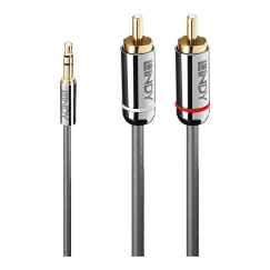 Lindy 35333 garso kabelis 1 m 3.5mm 2 x RCA Antracitas