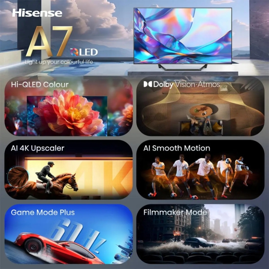 Hisense A7S 139,7 cm (55") 4K Ultra HD Viedtelevizors Wi-Fi Melns – 3