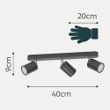 Eglo Adfira-Z Spotti viedējo lampu, melns / hroms, 3 gaismas avoti Eglo Adfira-Z Spotti viedējo lampu, melns / hroms, 3 gaismas avoti