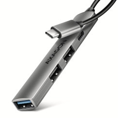 Axagon HUB USB HUE-STC, 4x USB ALU STRIP hub, 1x USB-A 5Gbps, 2x USB-A & 1x USB-C 480Mbps, kabel USB-C 12cm