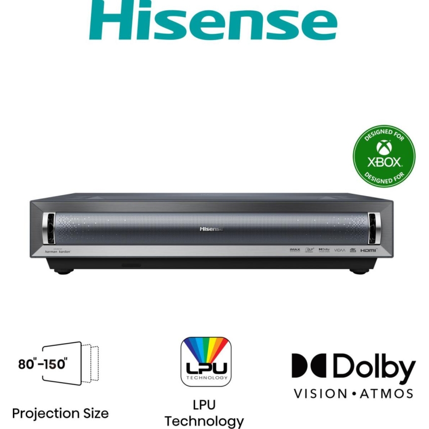 Hisense PX3 projection TV Ultra short throw projector 2800 ANSI lumens UHD 4K (3840x2160) Black, Dar