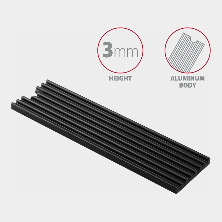 Axagon CLR-M2L3 computer cooling system M.2 NVMe SSD, Solid-state drive Heatsink/Radiator Black 1 pc(s) – 3