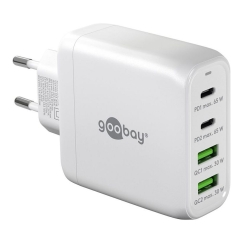 64818 68 W USB-C PD GaN Multiport Greitas įkroviklis, baltas