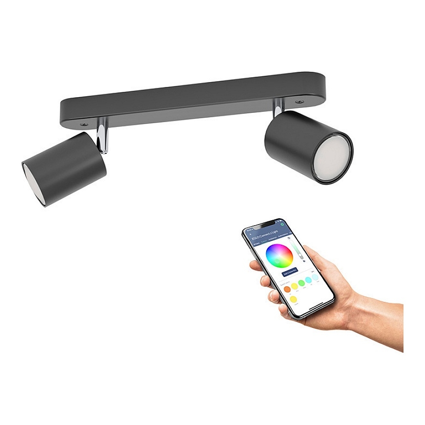 Eglo Adfira-Z Spot LED lubų šviestuvas, juodas / chromas, 2 šviesos šaltiniai – 3