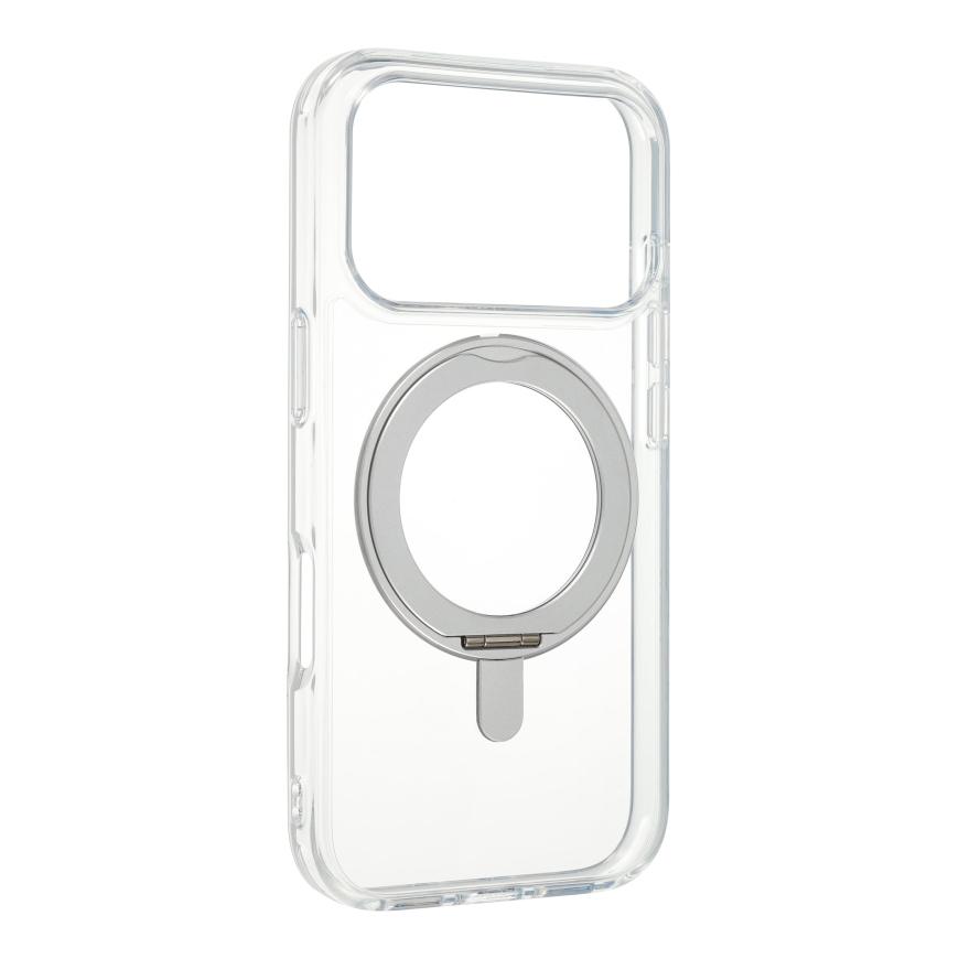 FoneKit Premium Kickstand MagSafe aizsargpārvalks ar statīvu, iPhone 18 Pro Max / 17 Pro Max, caurspīdīgs – 3