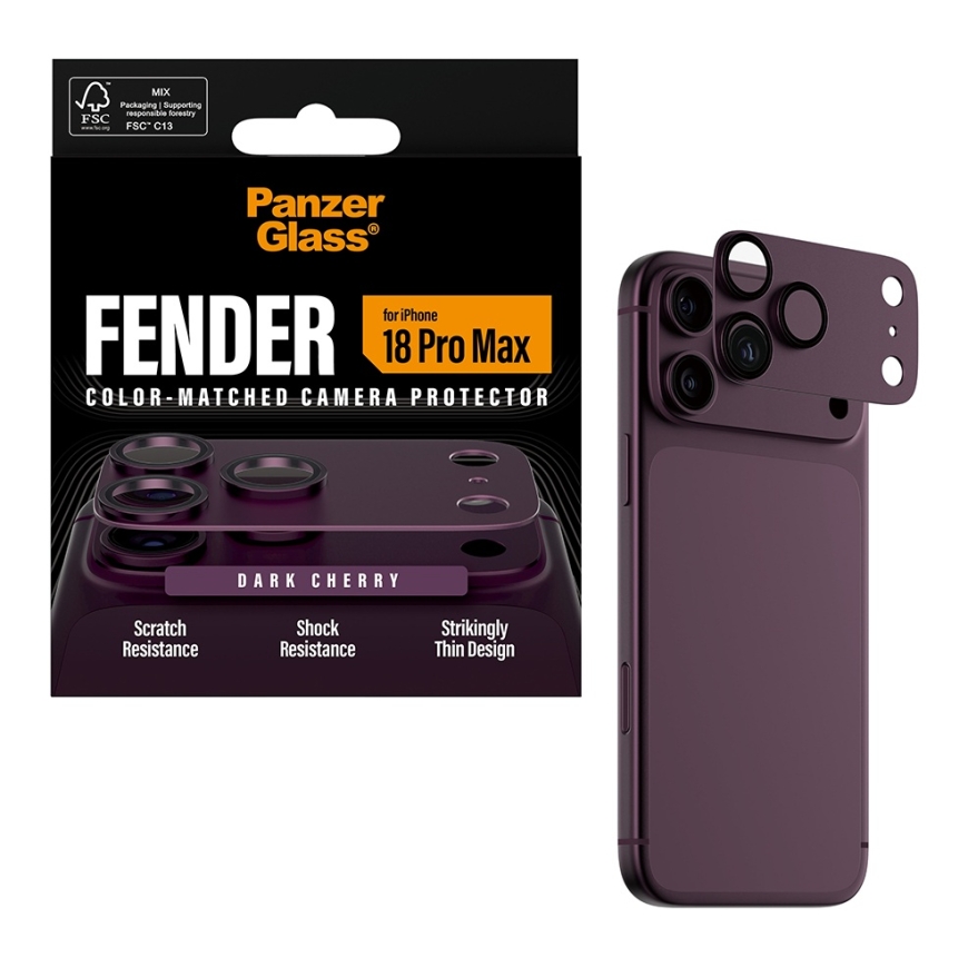 PanzerGlass ® Fender Camera Lens Protector Dark Cherry iPhone 18 Pro Max Kirkas näytönsuoja 1 kpl – 5