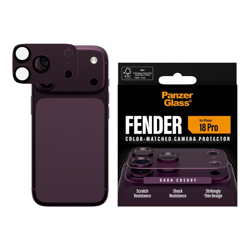 PanzerGlass ® Fender Camera Lens Protector Dark Cherry iPhone 18 Pro Kirkas näytönsuoja 1 kpl – 2
