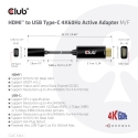 CLUB3D CAC-1333 video kabeļu aksesuārs 0,22 m HDMI Type A (Standard) USB Veids-C Melns
