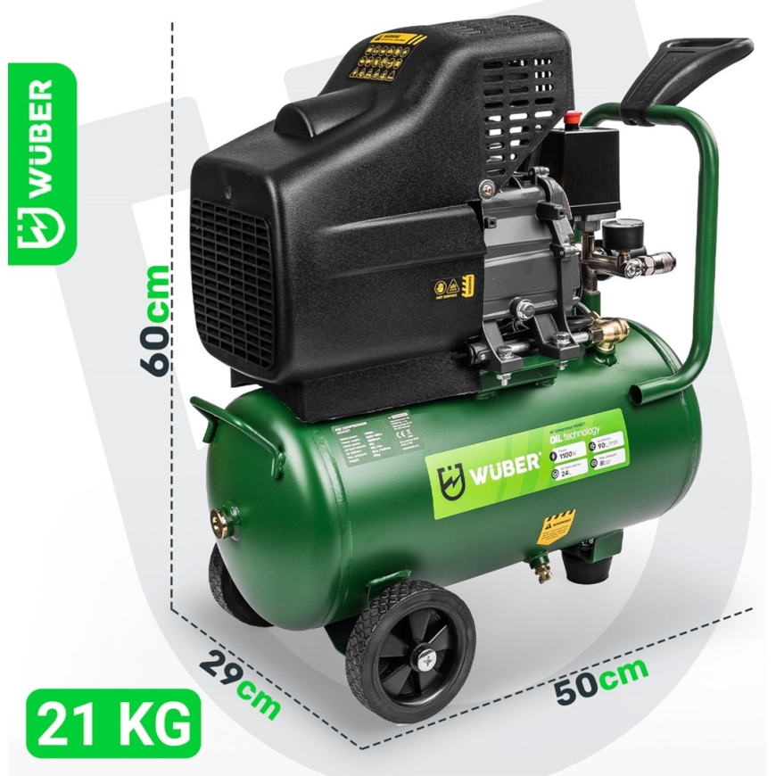 Маслонаполненный компрессор 24 Л W54001 WUBER – 5