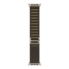 49mm Dark Olive Alpine Loop - Medium - Natural Titanium Finish