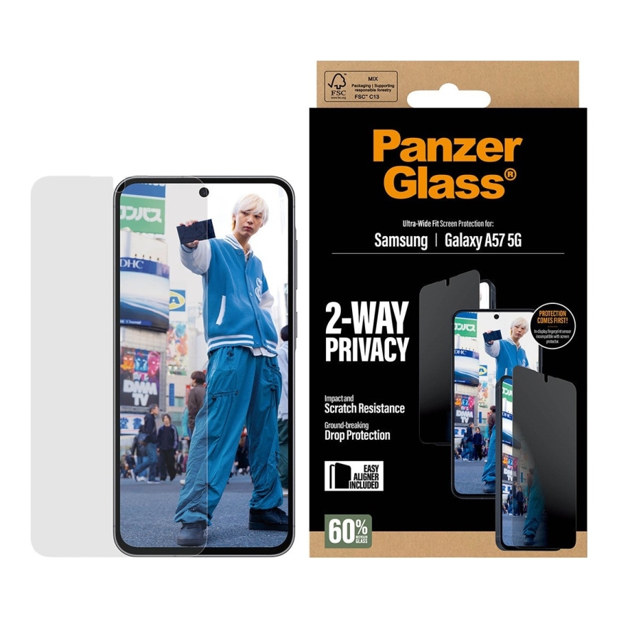 PanzerGlass Privacy Screen Protector UWF - Clear - Samsung Galaxy A57 5G Clear screen protector
