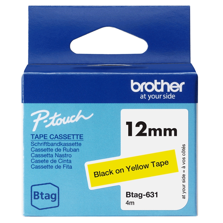 Brother BTAG-631 marķēšanas lenta Melns uz dzeltena