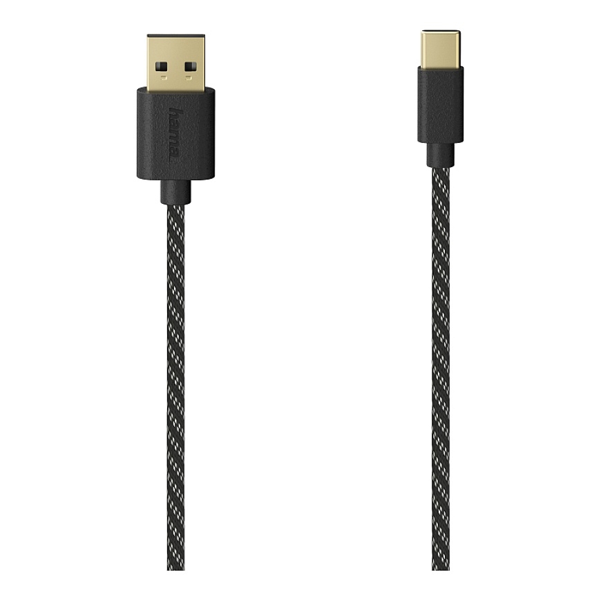 Hama 00201002 USB kabelis USB 2.0 1,5 m USB A USB C 0,48 Gbit/s Melns, Sudrabs – 2