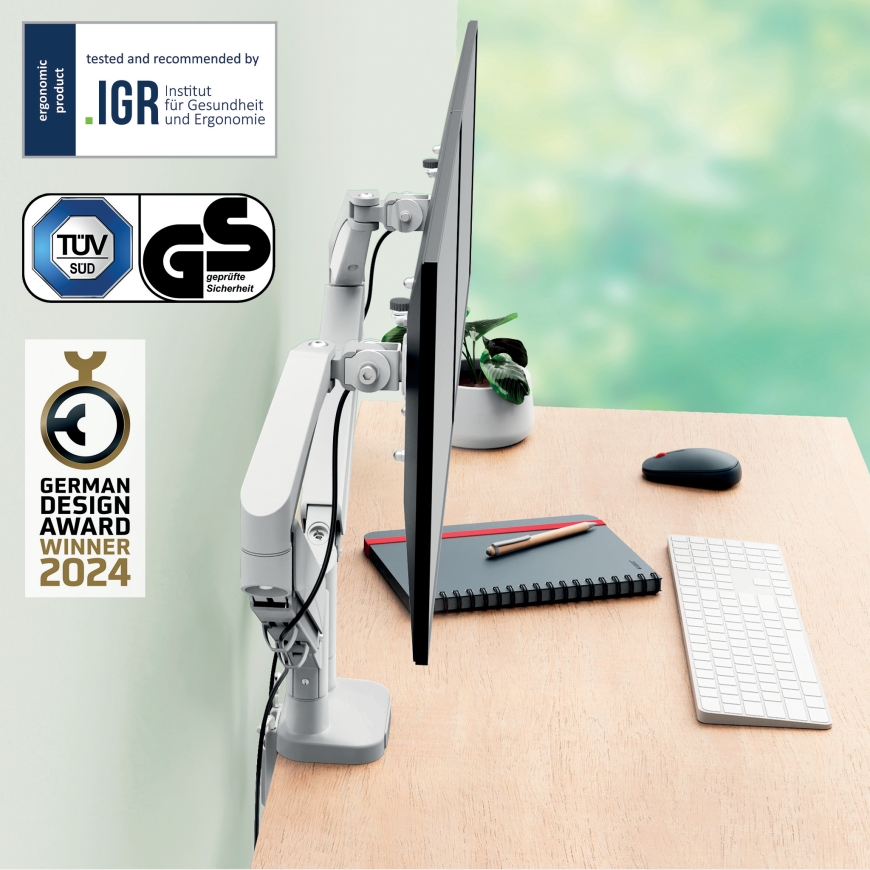 Leitz Ergo Space Saving Dual Monitor Arm – 2