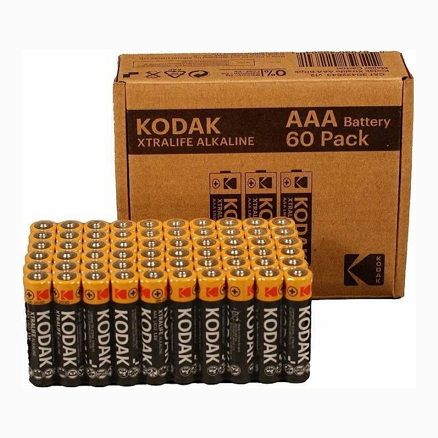 Kodak XTRALIFE AAA LR3 sārņs elementu baterijas, 60 iepakojums