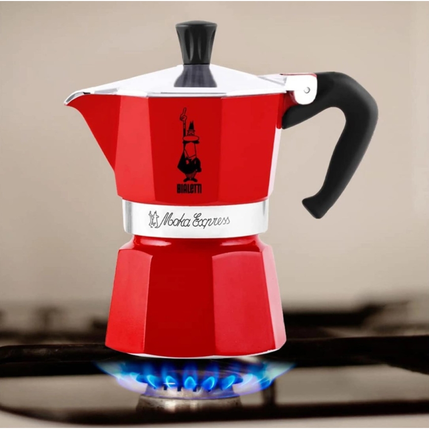 Moka pot for 3 cups Moka Express 5466 BIALETTI red – 2