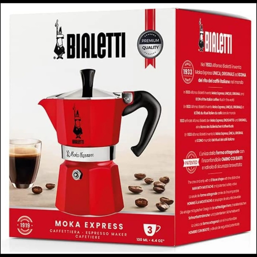 Moka-горшок на 3 чашки Moka Express 5466 BIALETTI красный – 5