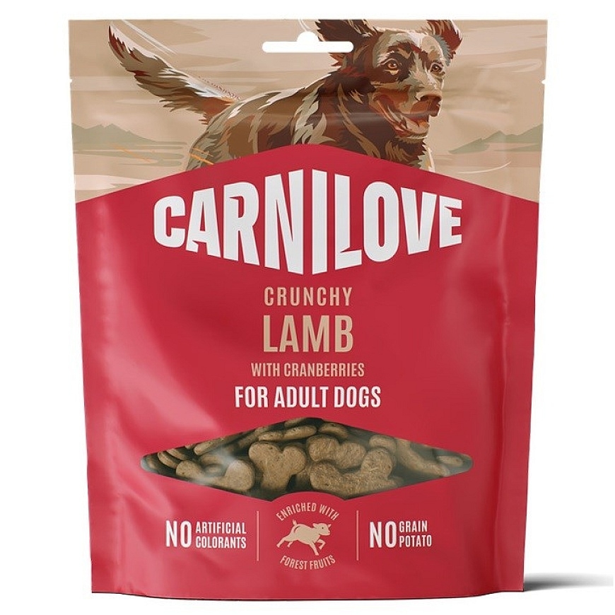 CARNILOVE kraukšķīgas jēra gaļas uzkodas ar
