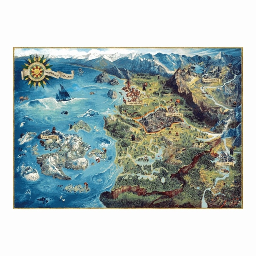 Puzzle Good Loot Gaming - The Witcher: Põhjamaade Realmide Kaart 1000 tk – 2