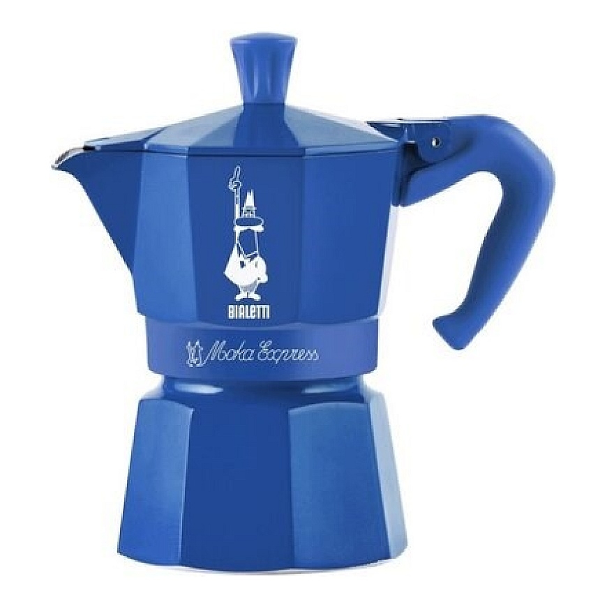 Мока-пот на 3 чашки Moka Express 5464 BIALETTI синий