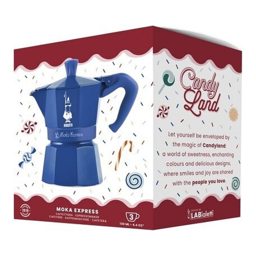 3-o puodelių Moka puodas Moka Express 5464 BIALETTI mėlynas – 2