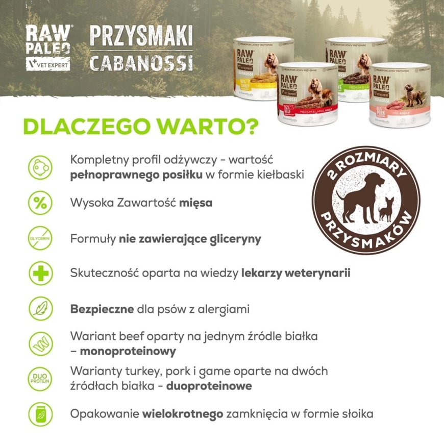VETEXPERT Raw Paleo Cabanossi spēļu medījums vidēja liela izmēra - suņu našķis - 100g – 3