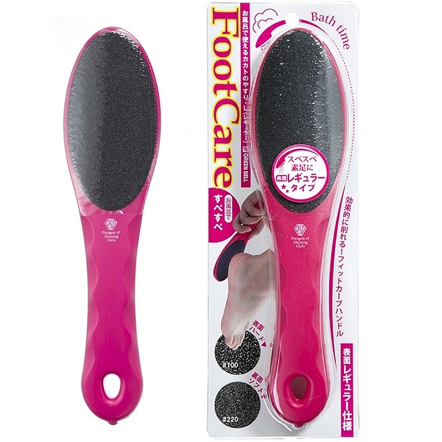 Waterproof Dual-Sided Foot File "Green Bell", L Pink PSG-025
