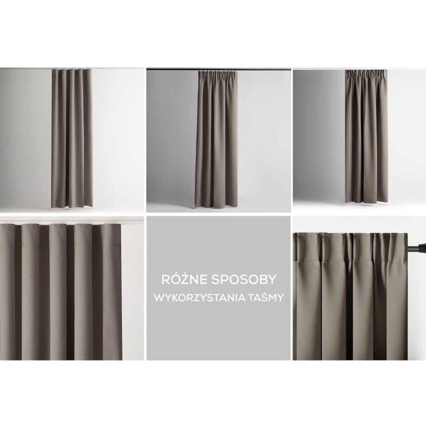 Aksomine kardin su aasa AmeliaHome 200 × 280 cm, liivakar – 2
