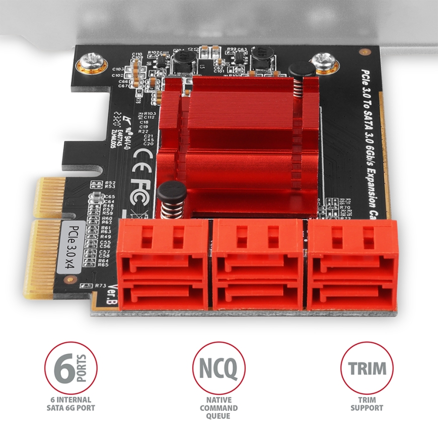Axagon PCES-SA6 interface cards/adapter Internal SATA – 4