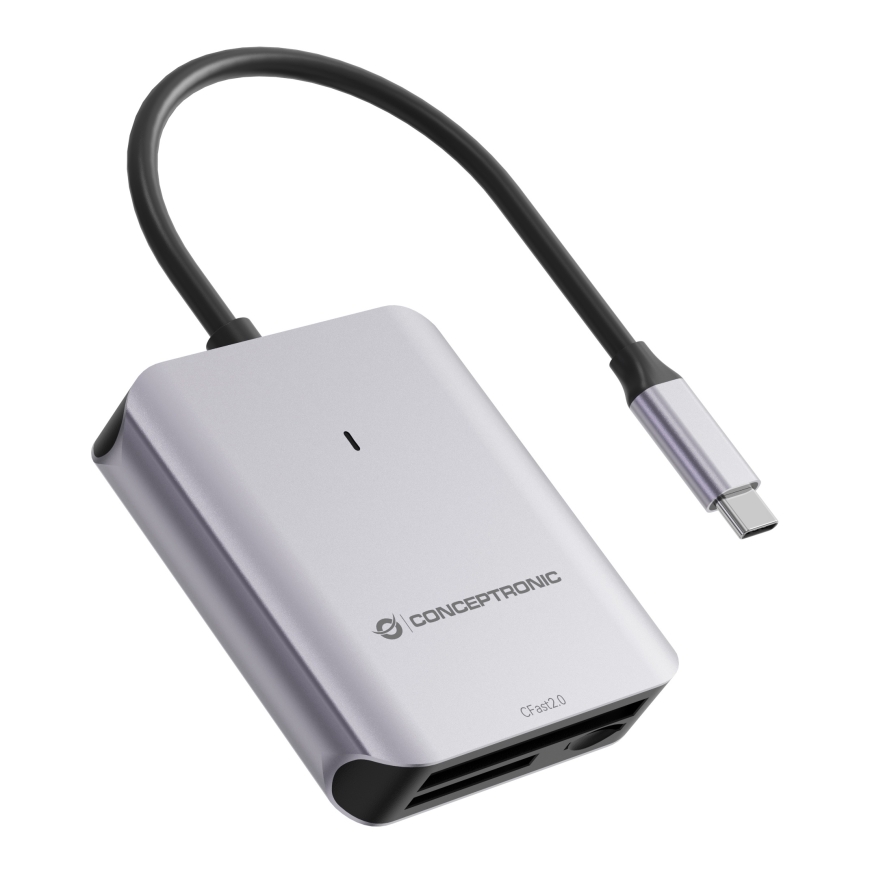 Conceptronic BIAN09G karšu lasītājs USB 3.2 Gen 2 Type-C Pelēks – 2