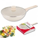 Klausberg Marmura vāku panna 28 cm, krēmkrāsas, ar vāku, KB-7991