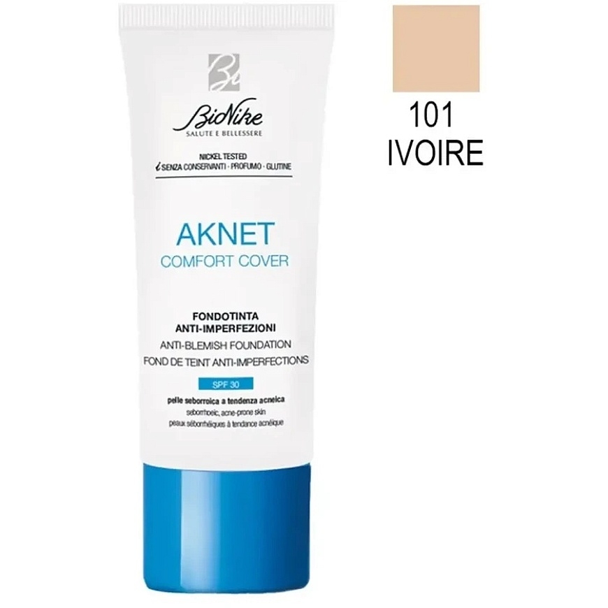 BioNike Comfort Cover Mattinė ir Dengianti Skystoji Pudra 101 Ivoire SPF 30, 30 ml – 3
