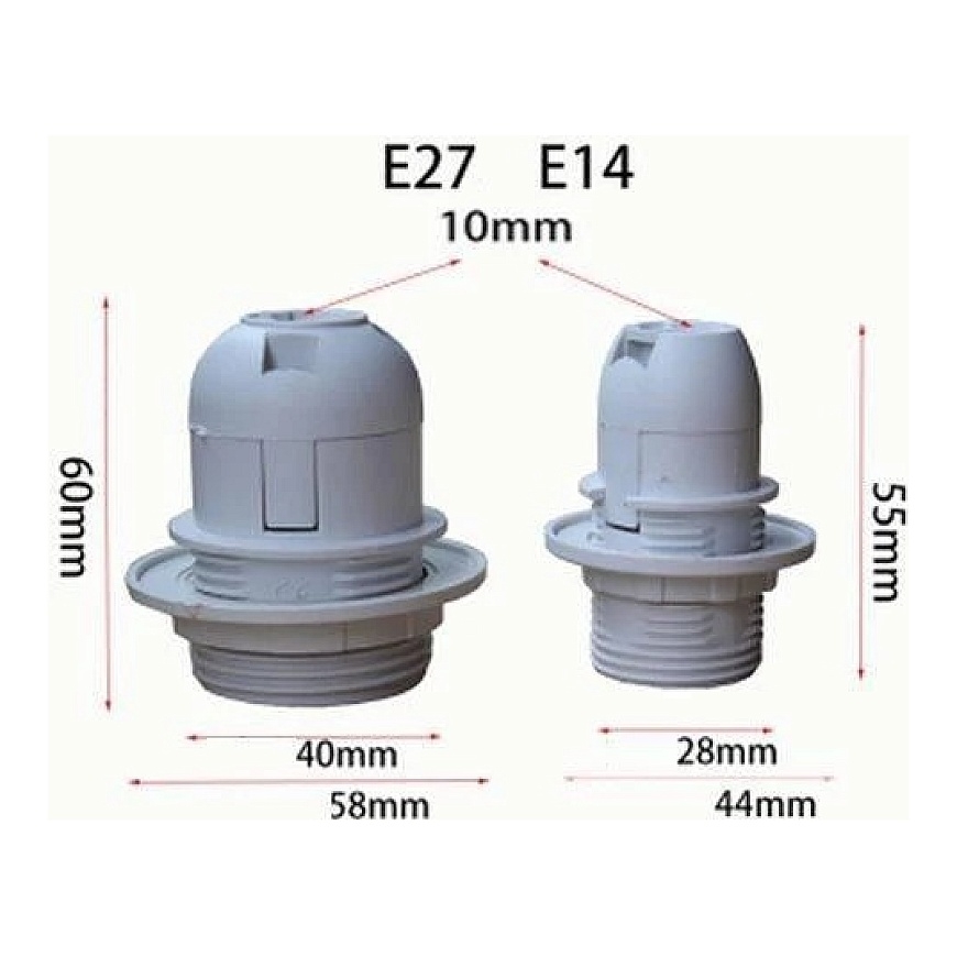 Oem E14 lempos laikiklis su sriegiu - baltas - plastikinis lizdas – 2