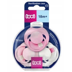 LOVI Silicone Dynamic Pacifiers Prime, Peony Pink, 18 months+, 3 pcs, 34/456
