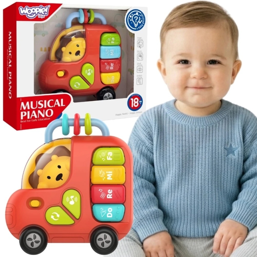 Woopie Baby WOOPIE BABY interaktīvais pianīns-autobuss-lauva